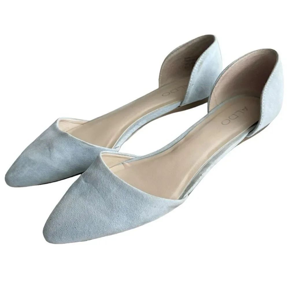 Aldo Women’s Suede D’Orsay Flats Light Blue Size 8.5